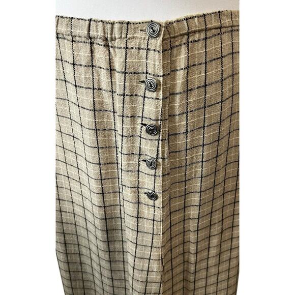 CHICO'S Top, Tank Skirt 3pc Set Vintage Tan Plaid Linen Country Cottage L-XL - Picture 10 of 11
